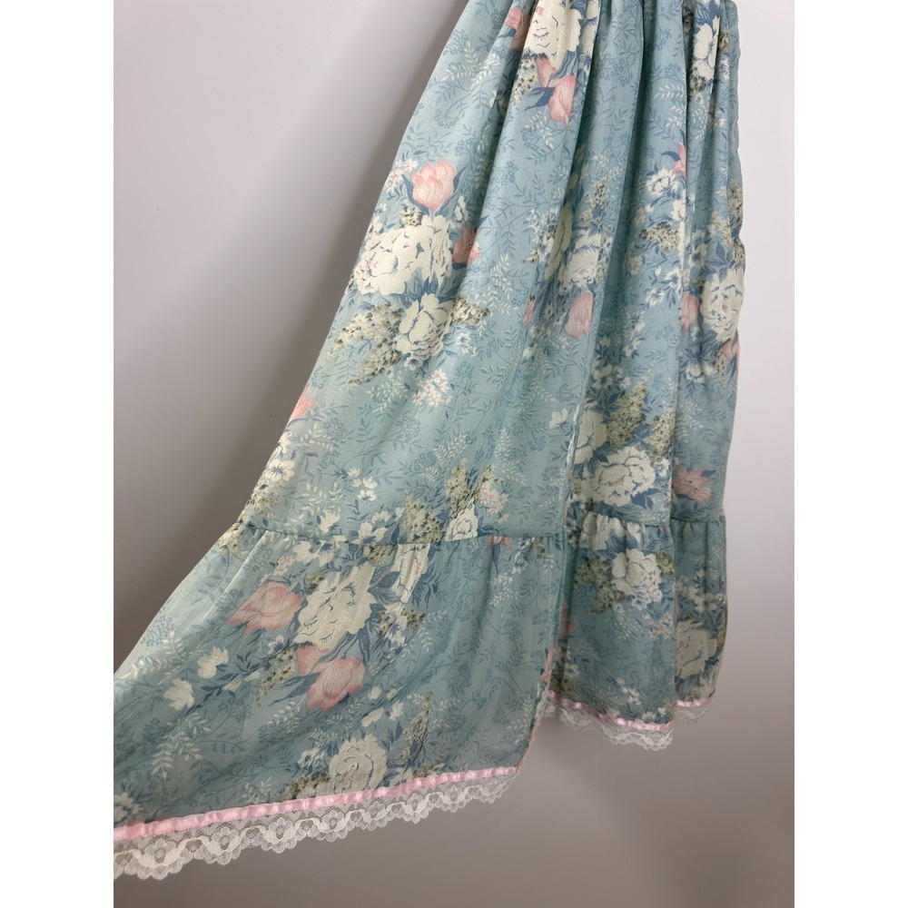 Vintage Cinderella Floral Maxi Dress Lace Smocked 6X Cottagecore Prairie USA - Picture 7 of 16